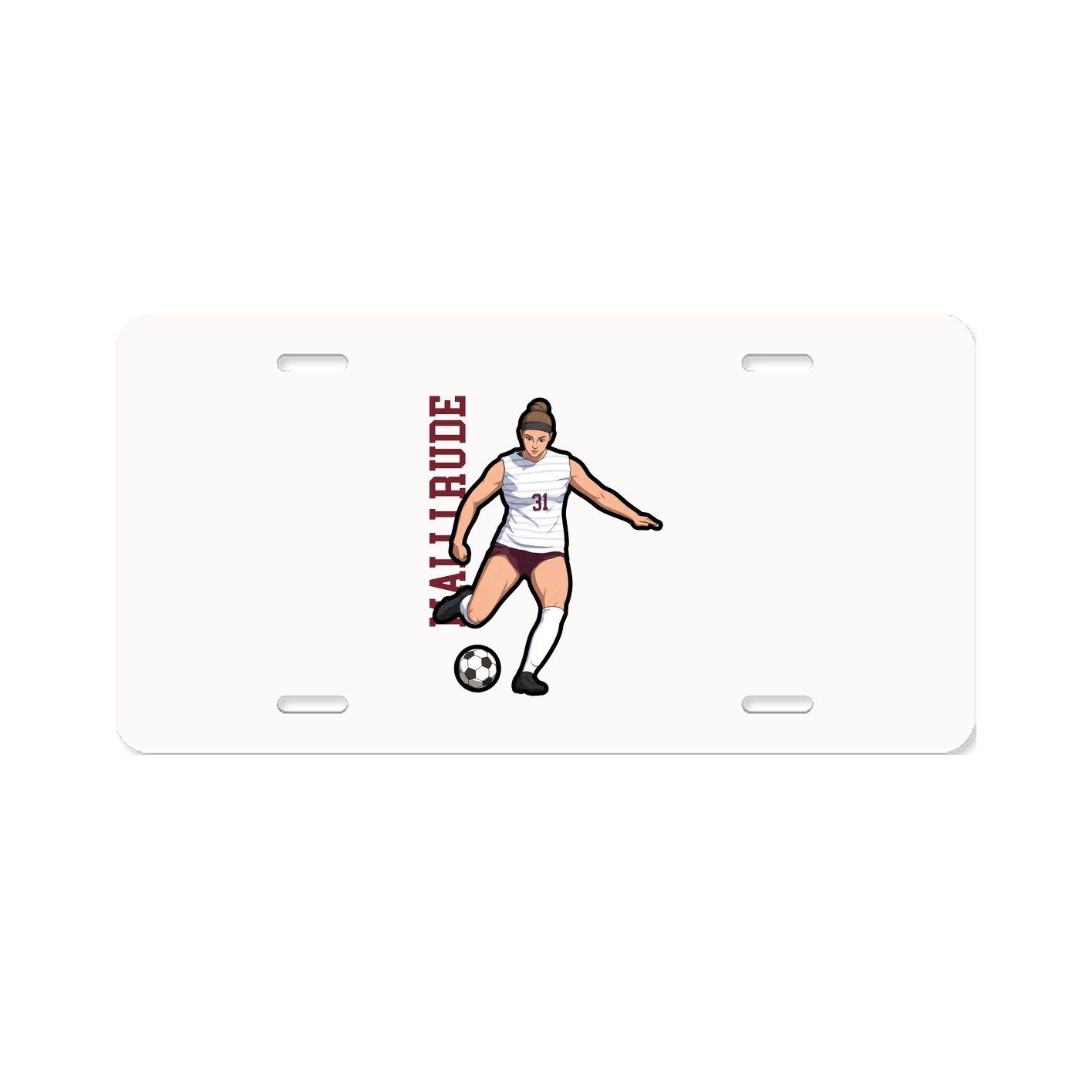 License Plate — Name Vertical in Classic