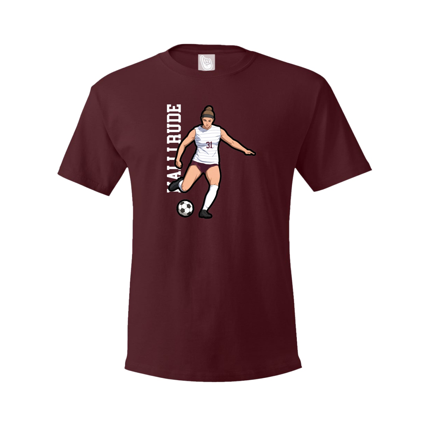 Tee — Name Vertical in Maroon