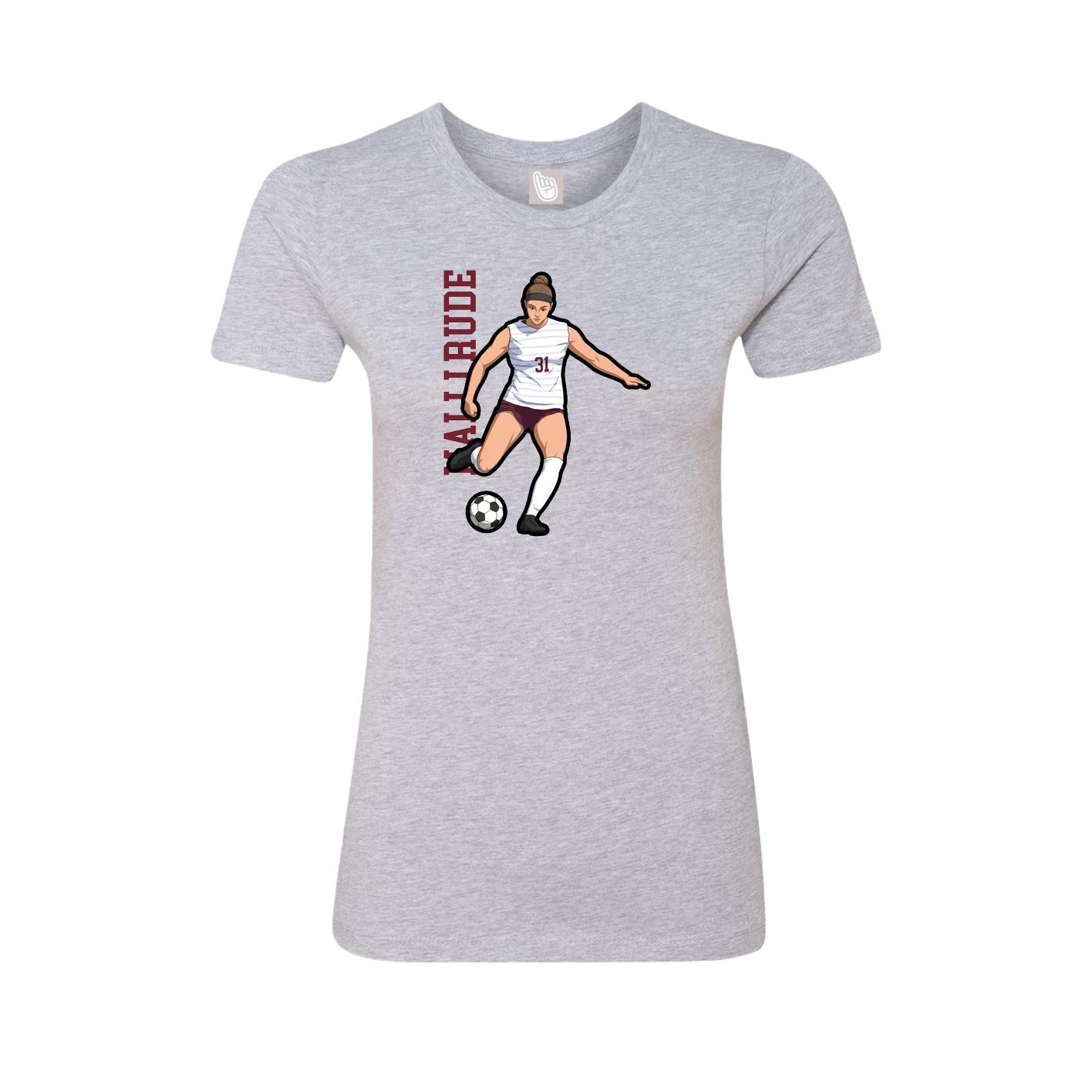 Womens Tee — Name Vertical in Grey