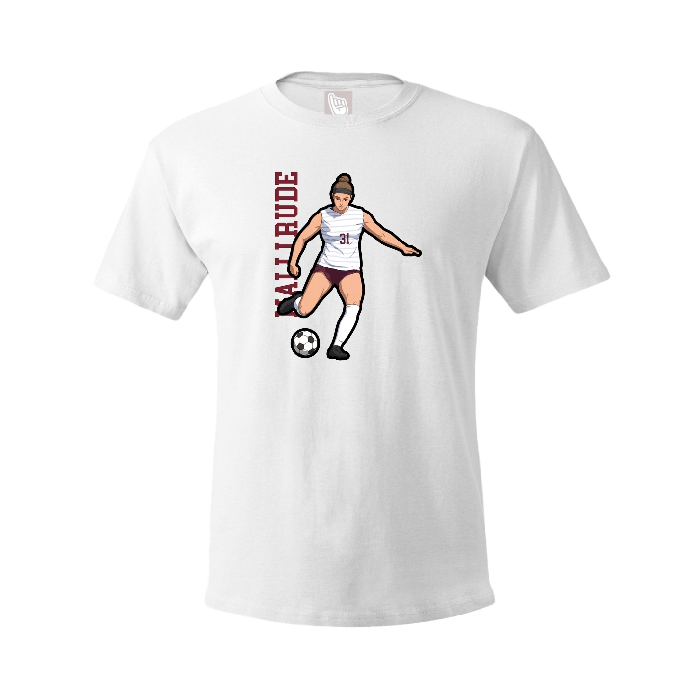 Youth Tee — Name Vertical in White