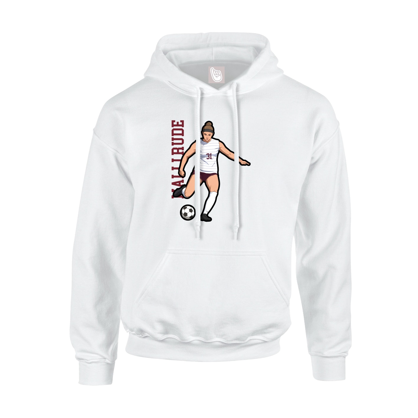 Hoodie — Name Vertical in White