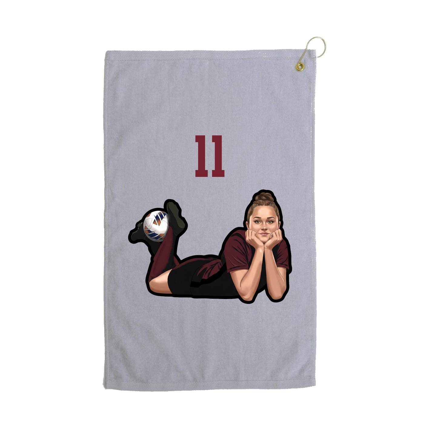 Golf Towel — Number Top in Grey