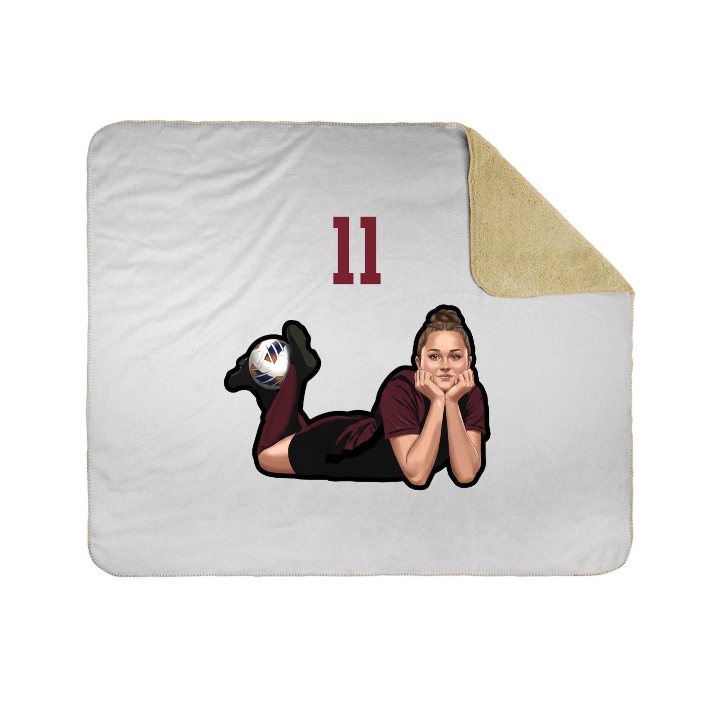 Throw Blanket — Number Top in White