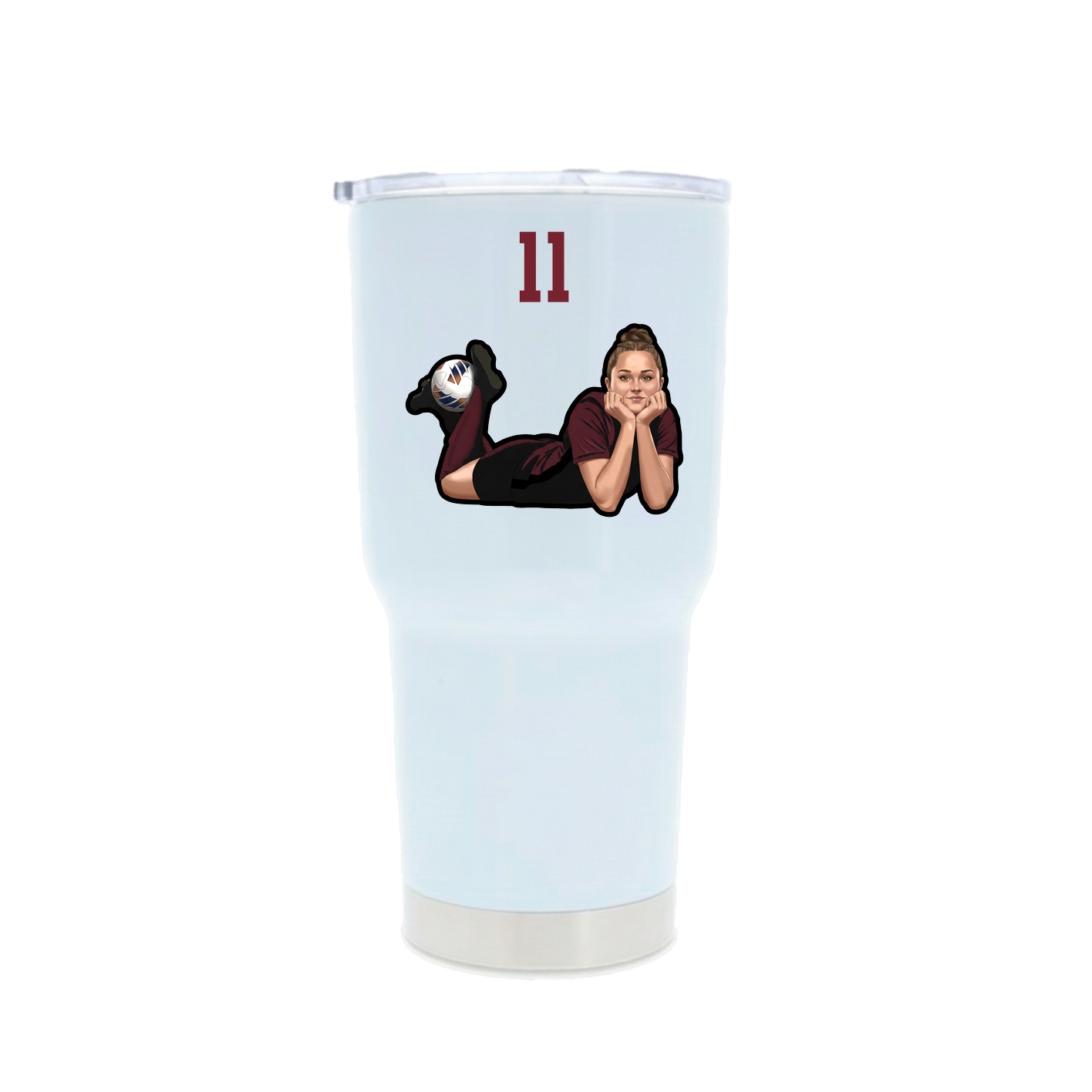 30oz Stainless Steel Tumbler — Number Top in White