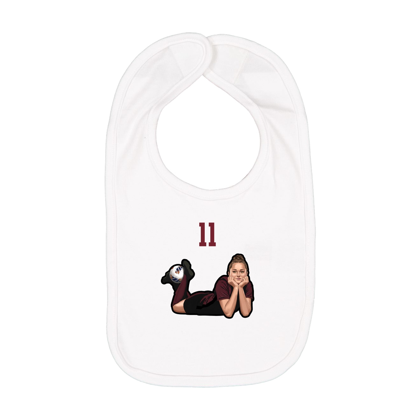 Infant Bib — Number Top in White