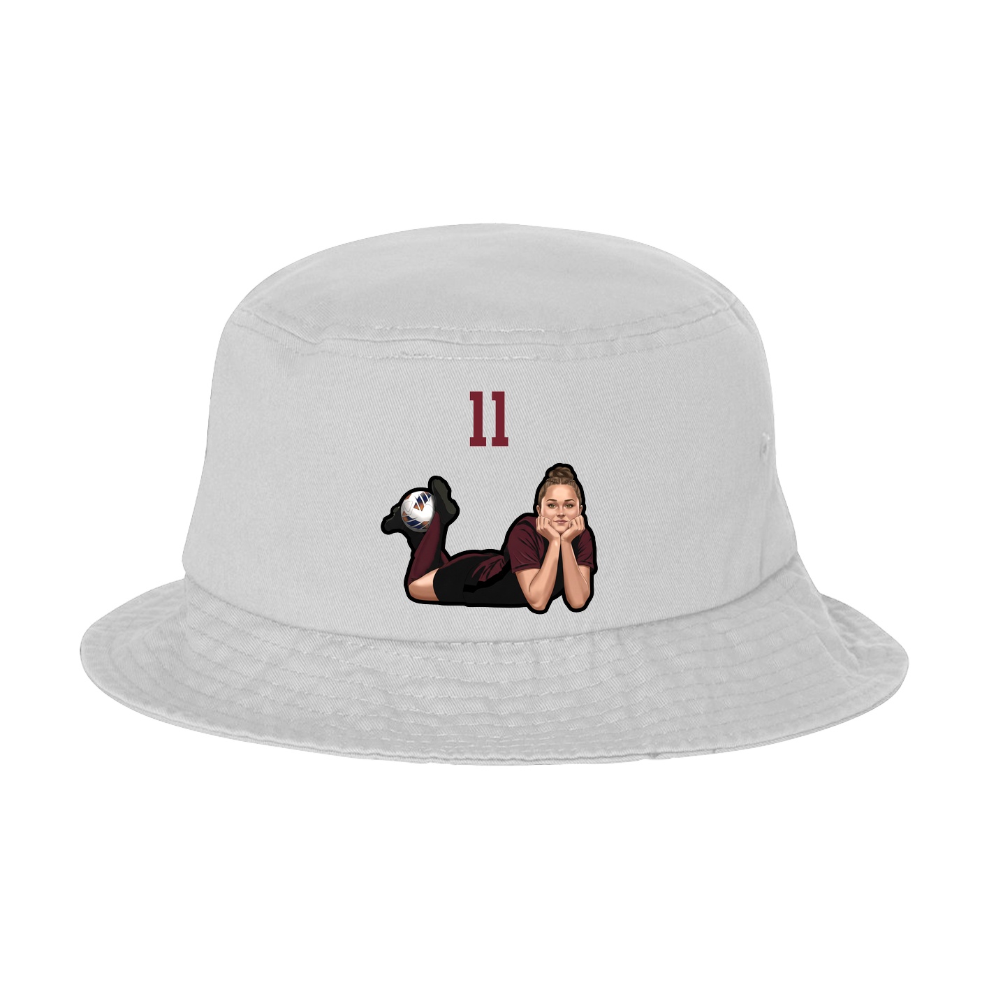Bucket Cap — Number Top in White