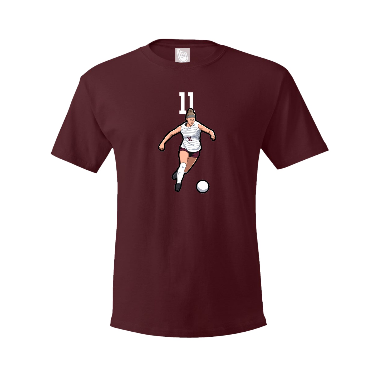 Youth Tee — Number Top in Maroon