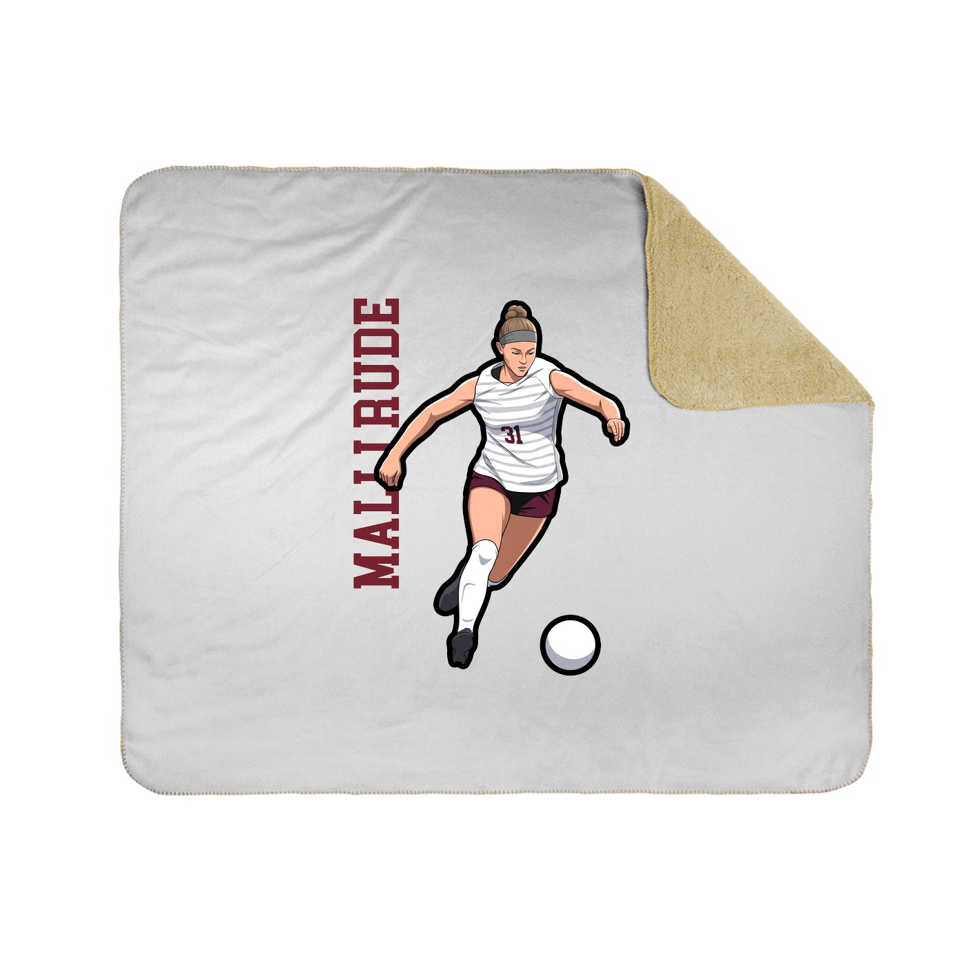 Throw Blanket — Name Vertical in White