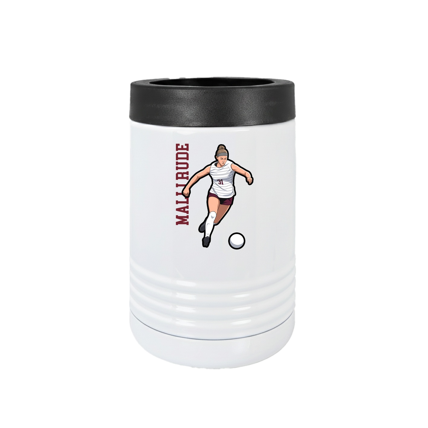 Beverage Holder — Name Vertical in White
