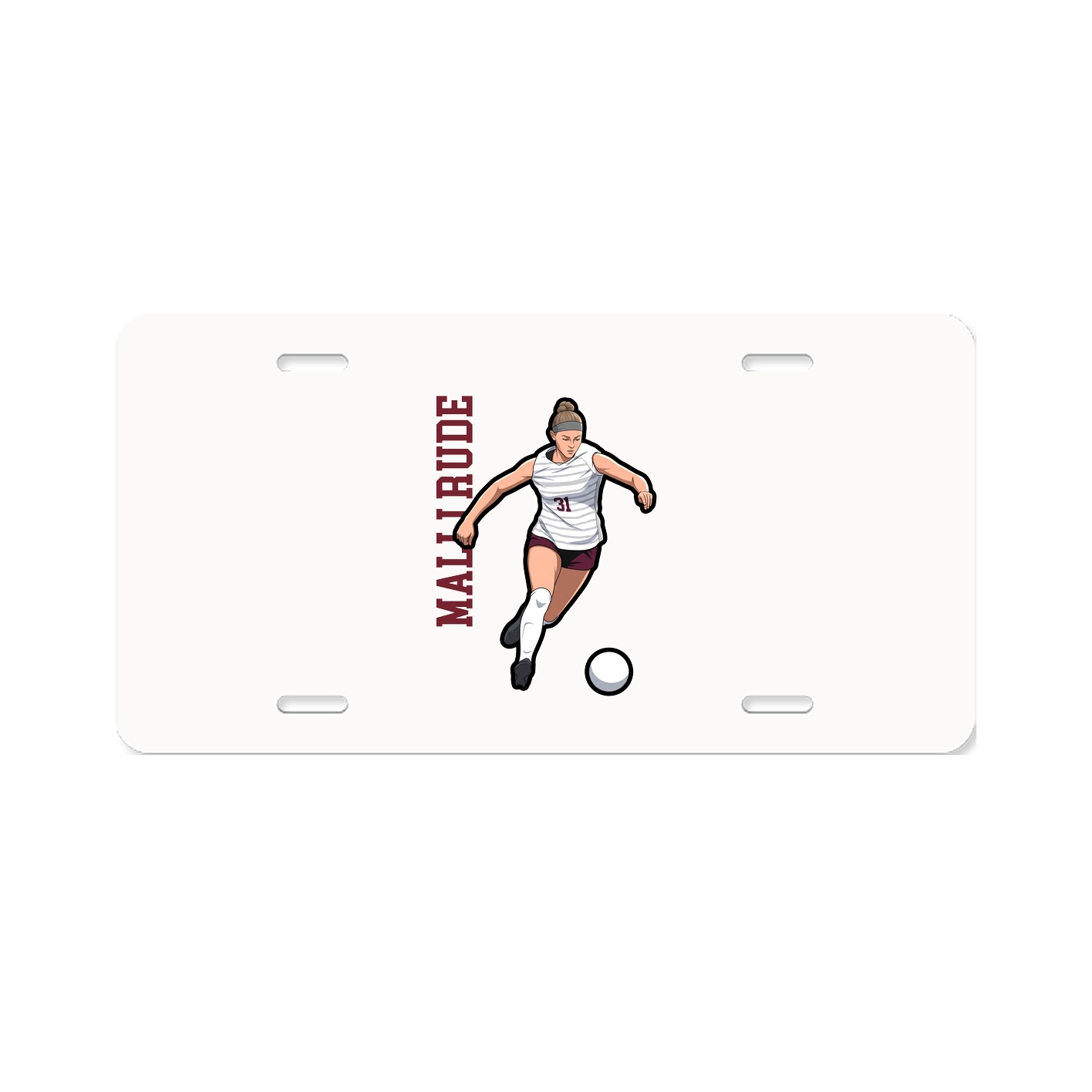 License Plate — Name Vertical in Classic