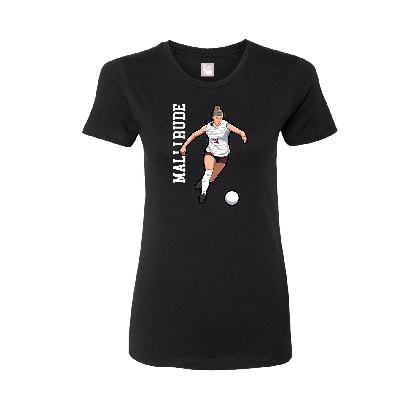 Womens Tee — Name Vertical in Black