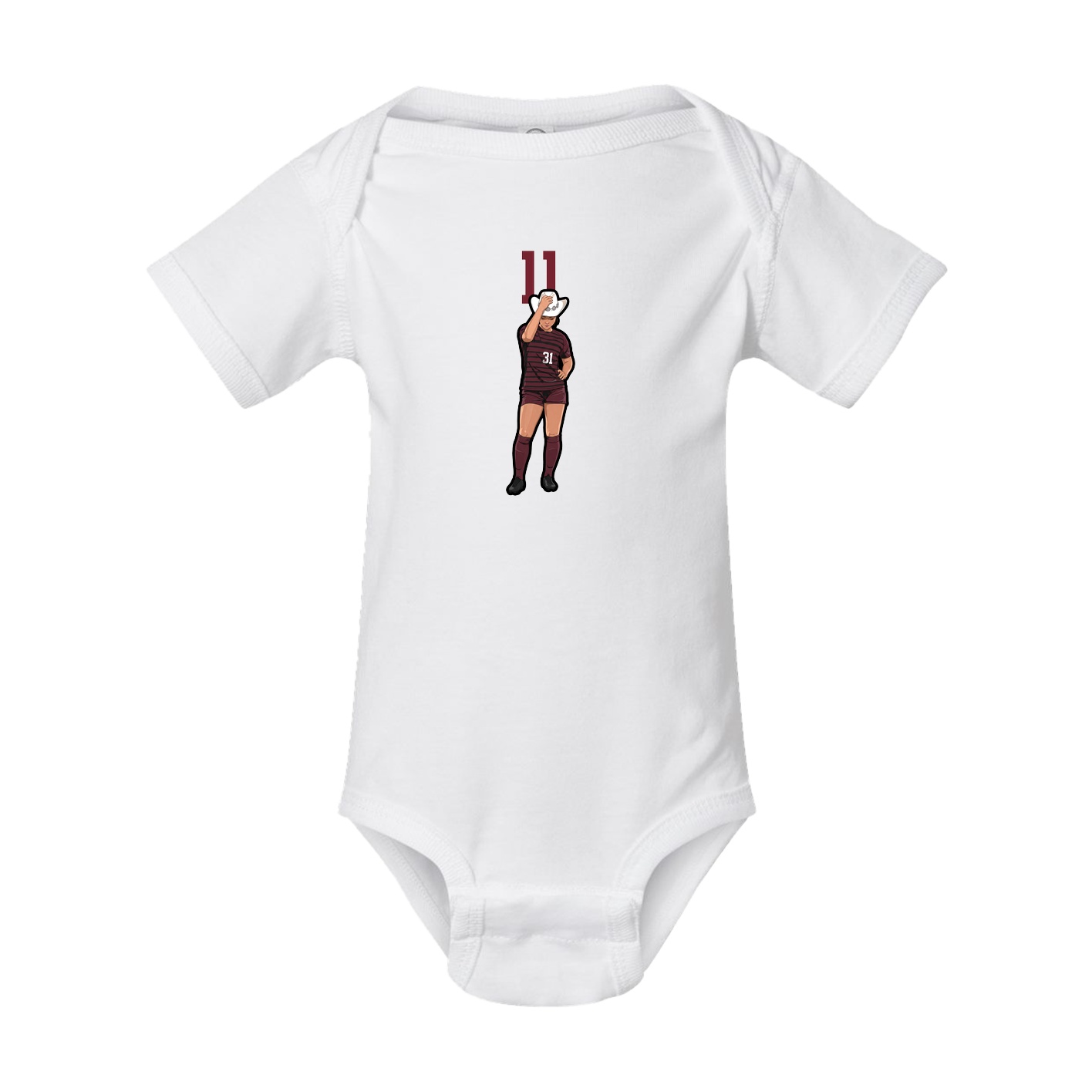 Baby Onesie — Number Top in White