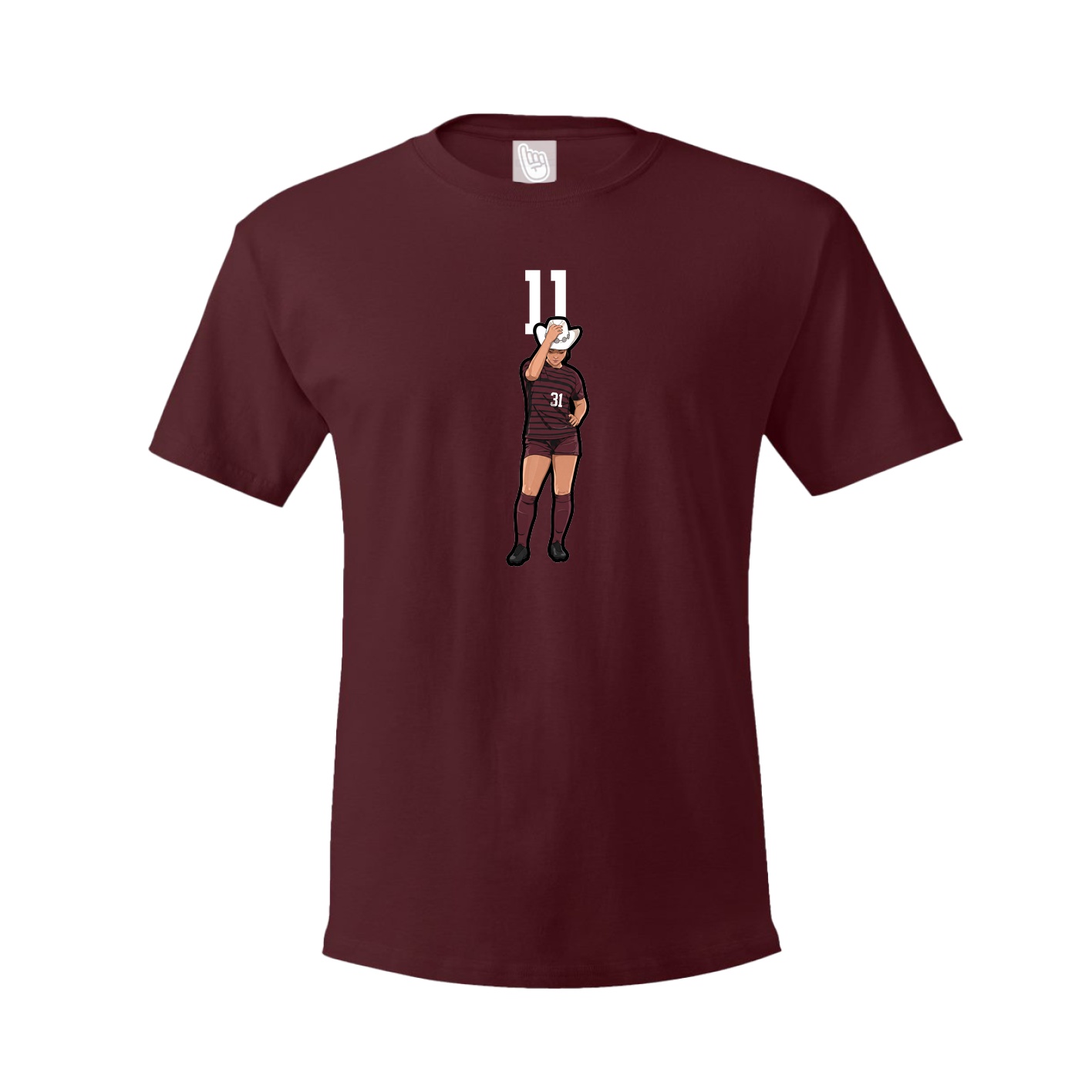 Tee — Number Top in Maroon