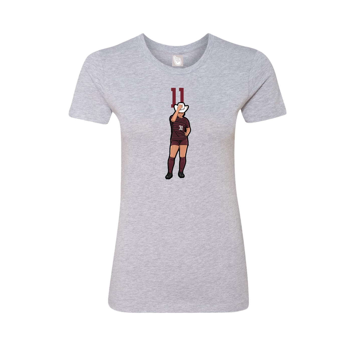 Womens Tee — Number Top in Grey