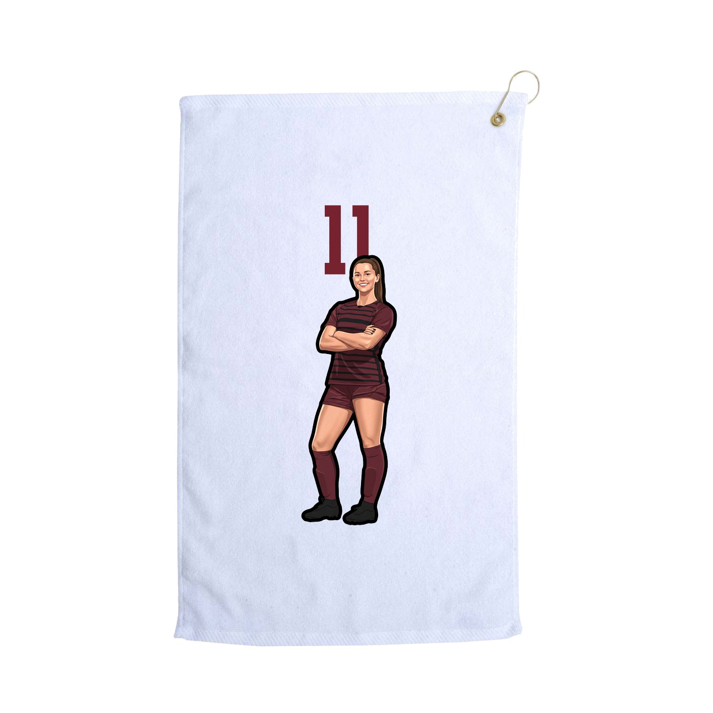 Golf Towel — Number Top in White