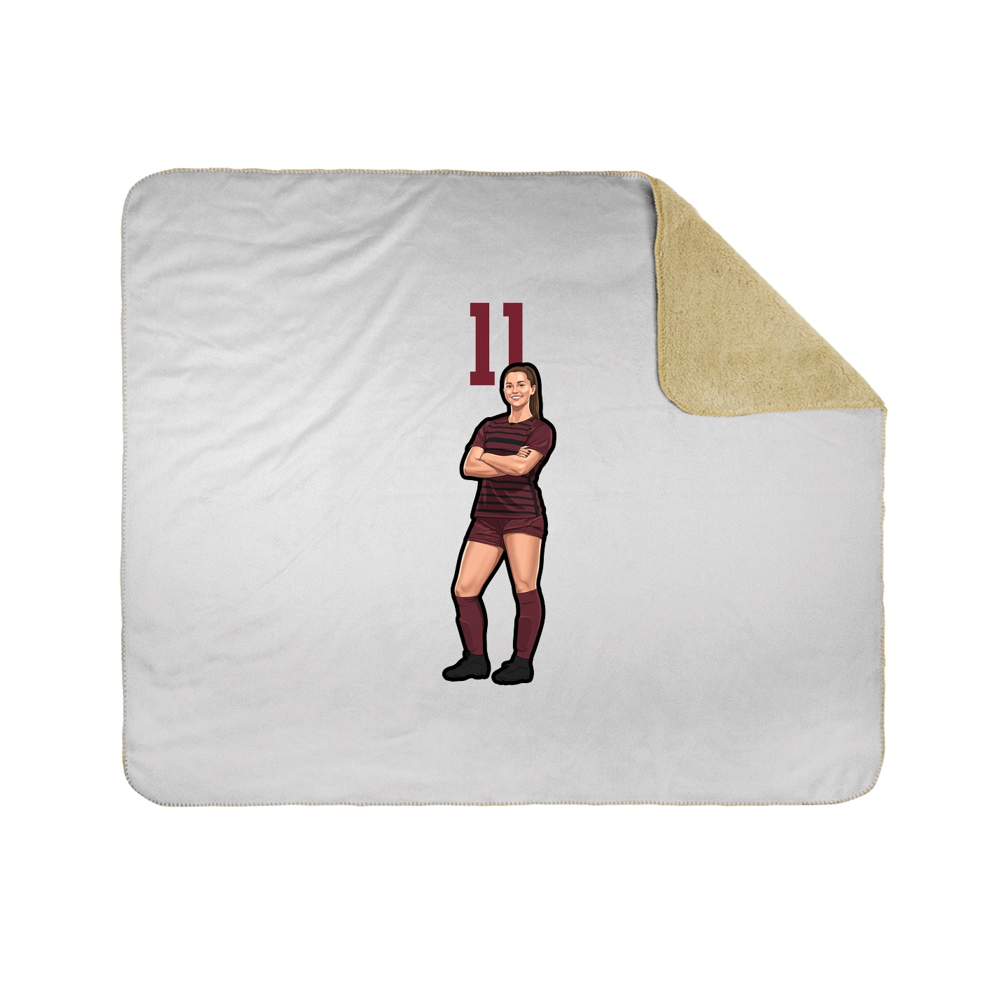 Throw Blanket — Number Top in White