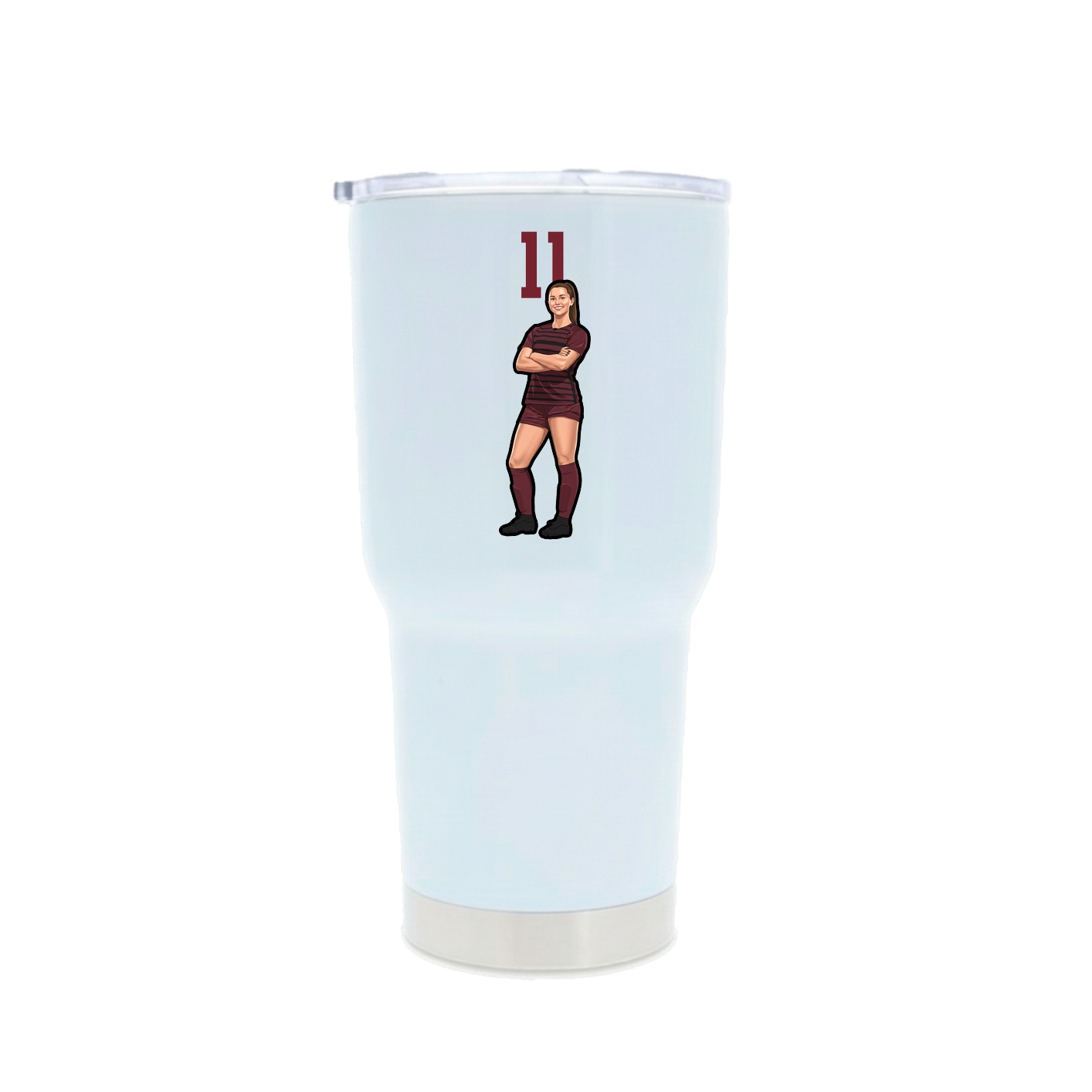 30oz Stainless Steel Tumbler — Number Top in White