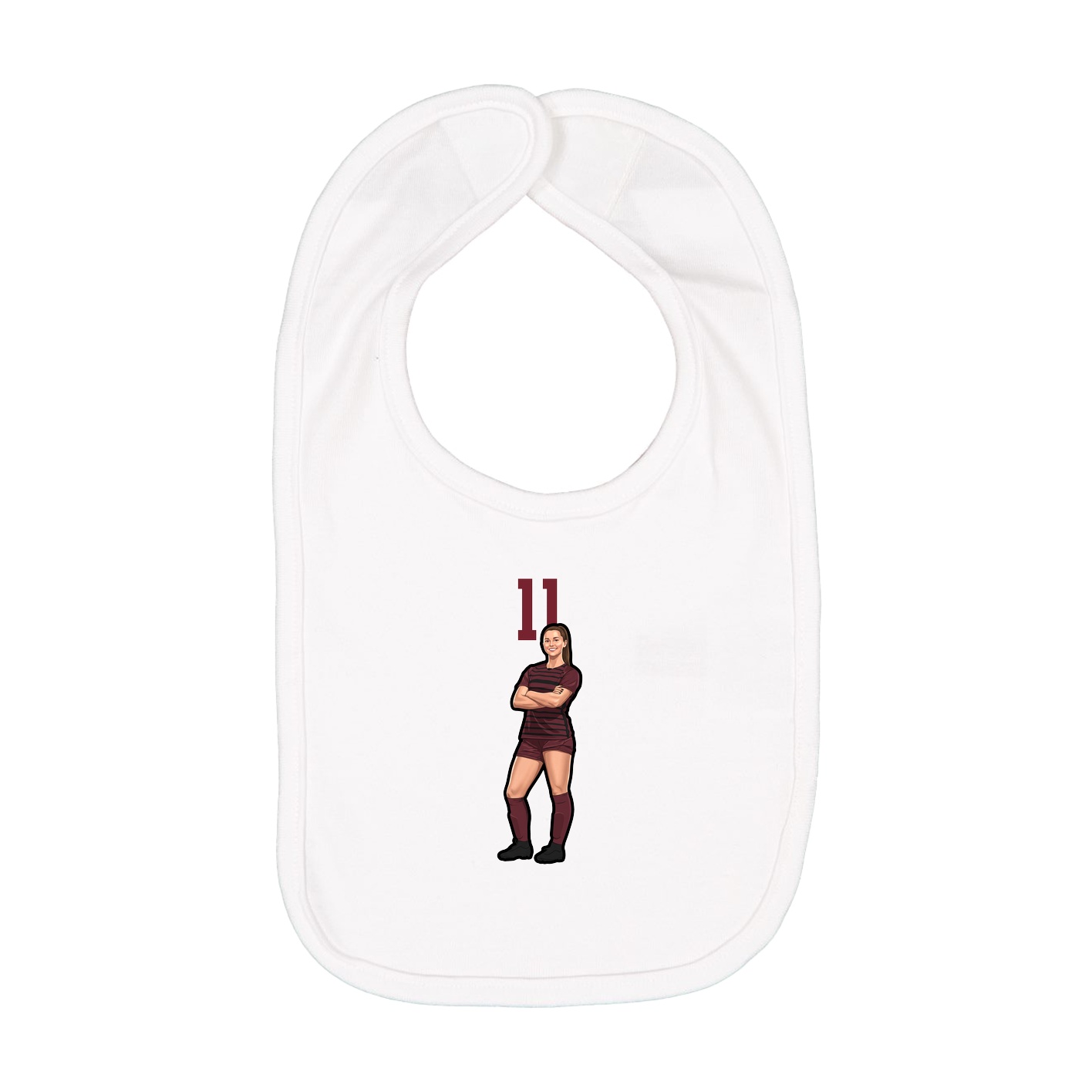 Infant Bib — Number Top in White