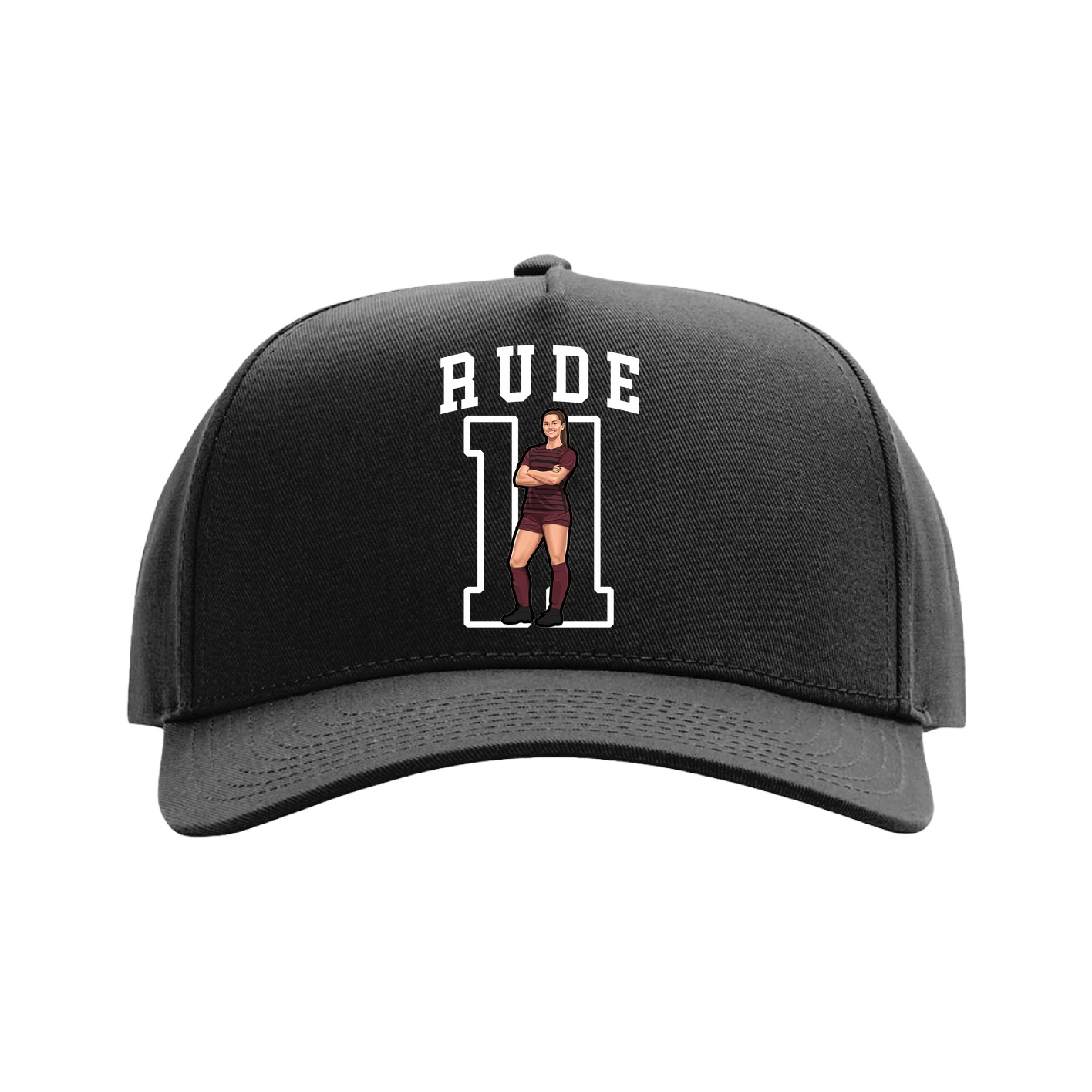 Full Fabric Five-Panel Champ Cap — Shirsey in Black