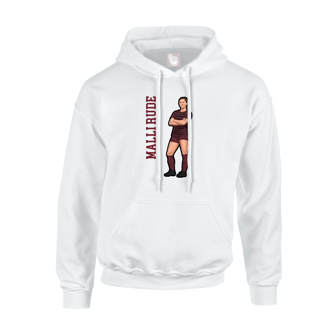 Youth Hoodie — Name Vertical in White