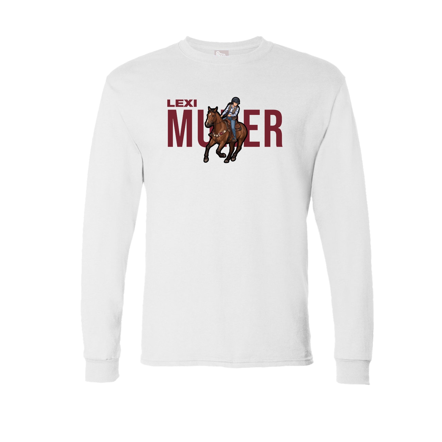 Long Sleeve Tee — Player Name in White