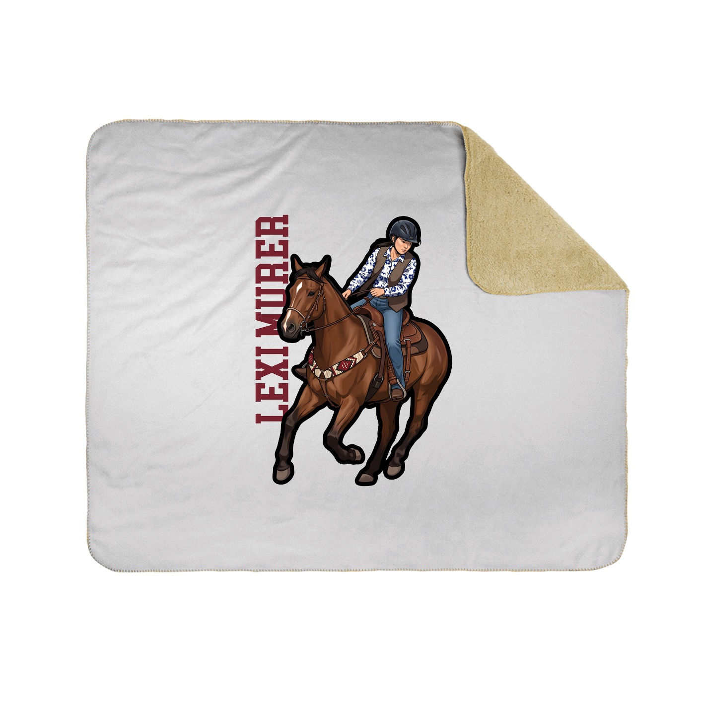 Throw Blanket — Name Vertical in White