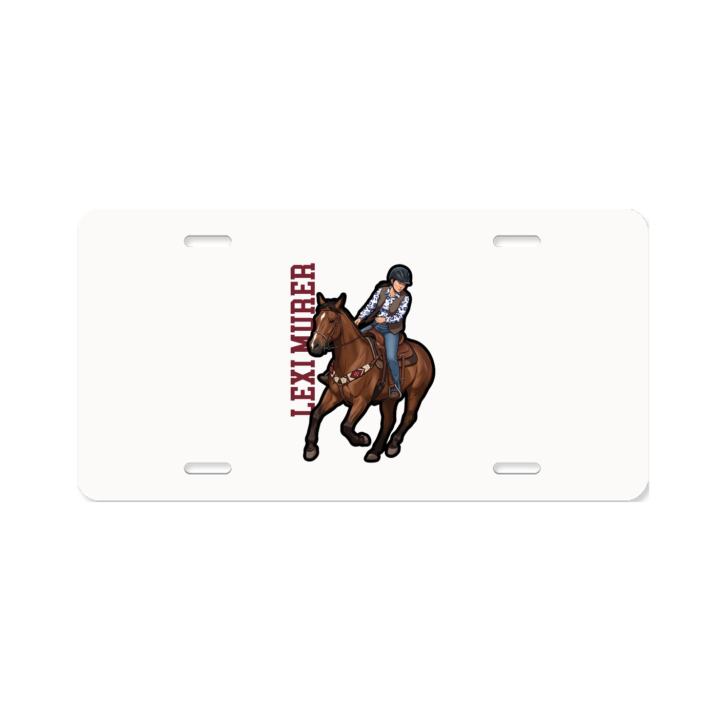 License Plate — Name Vertical in Classic