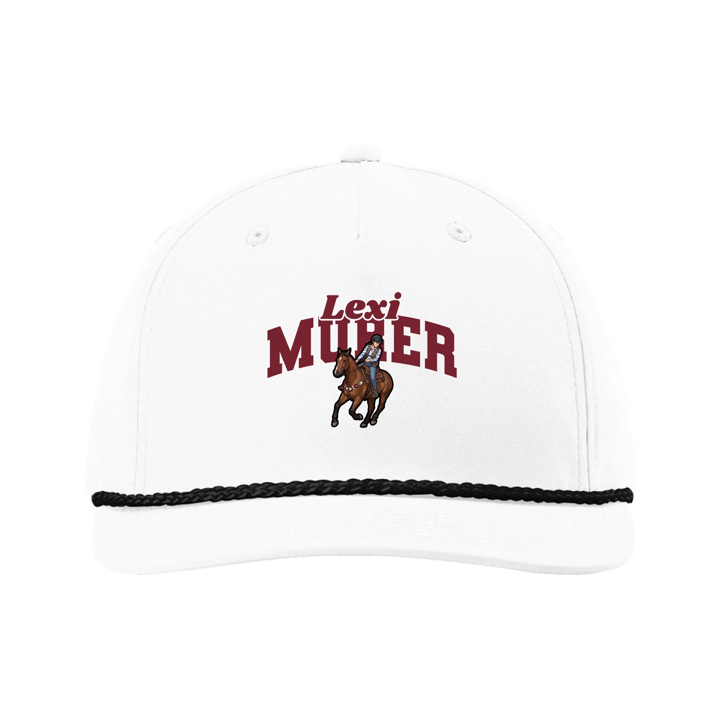 Five-Panel Classic Rope Cap — Signature Arch in White