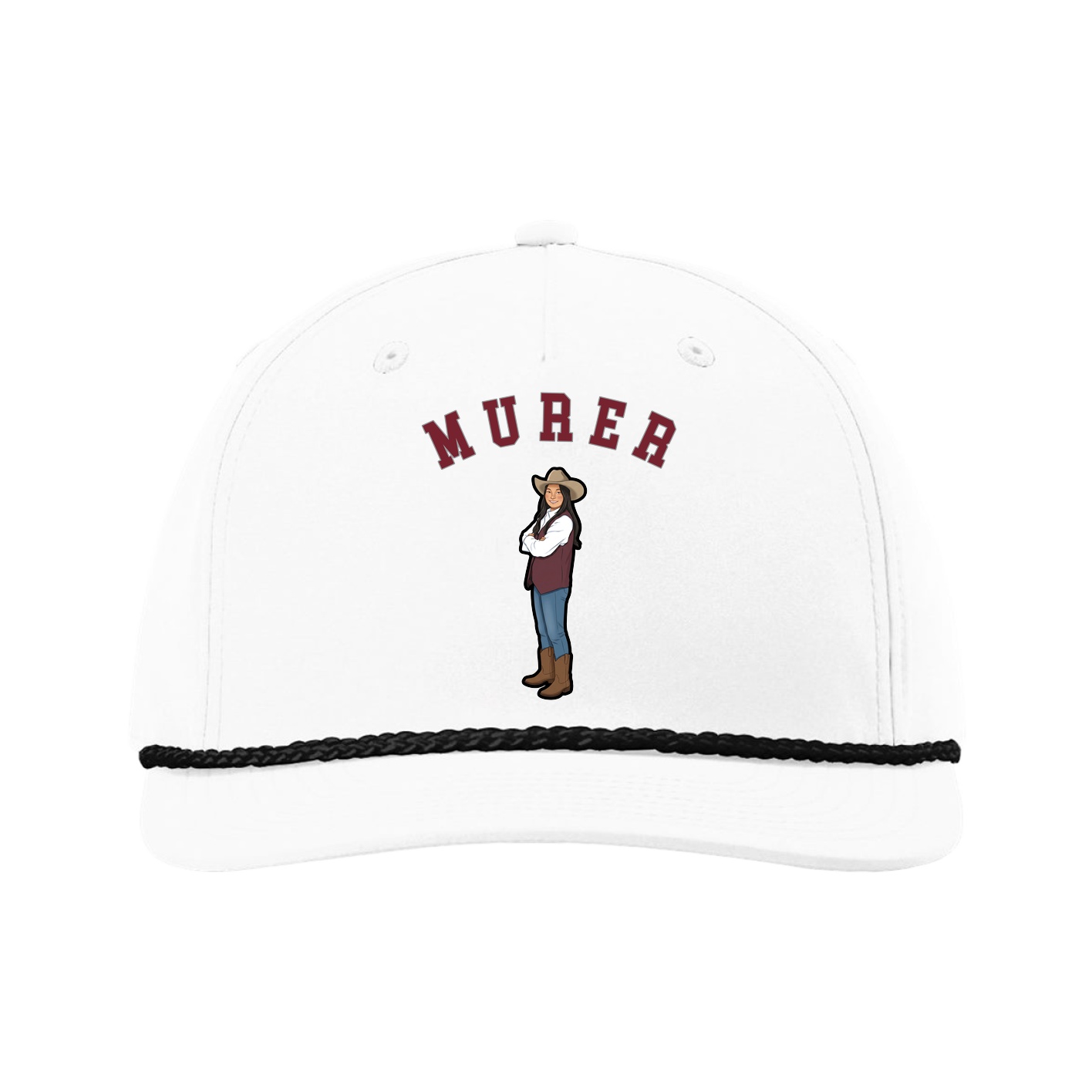 Five-Panel Classic Rope Cap — Shirsey Arch in White