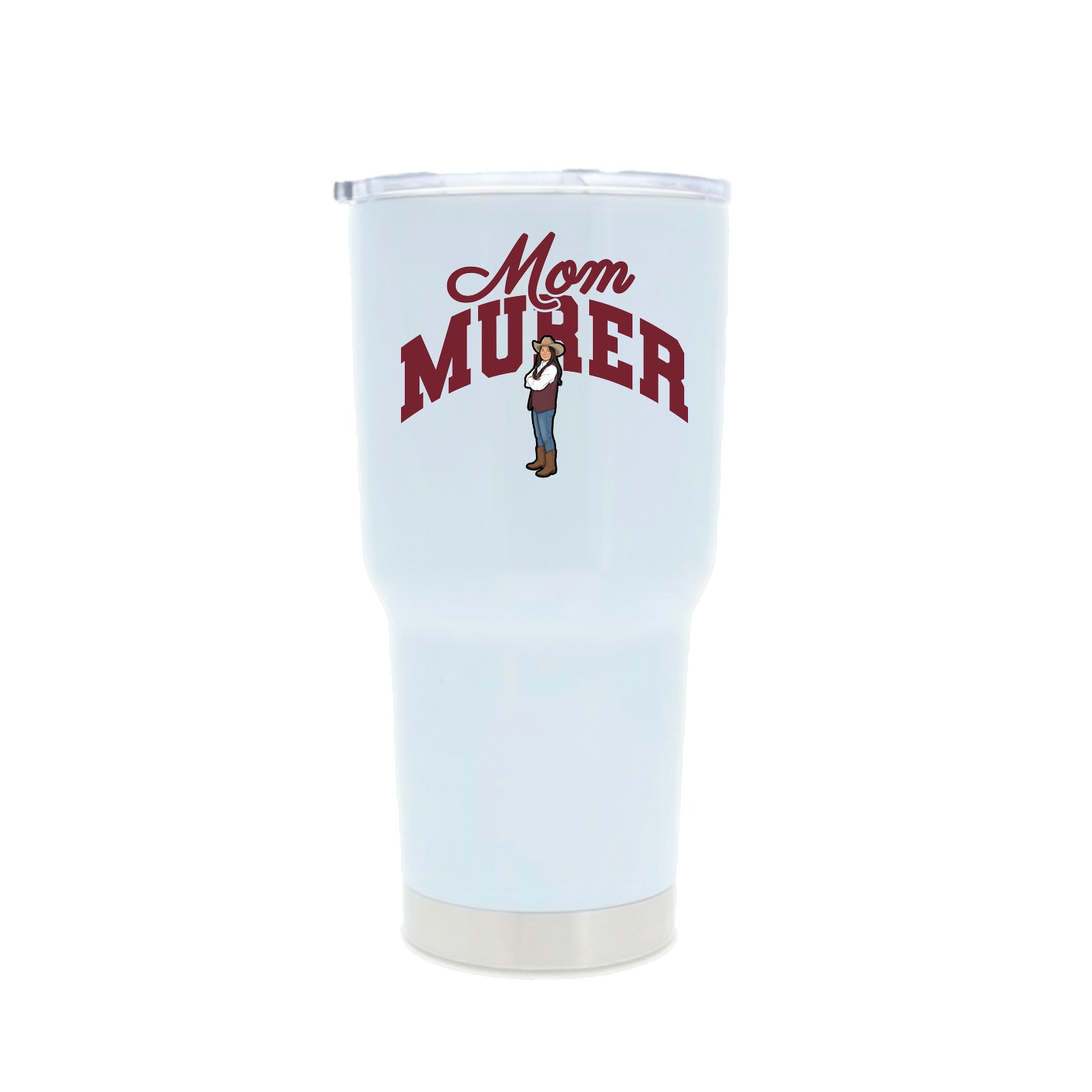 30oz Stainless Steel Tumbler — Mothers Day Arch in White