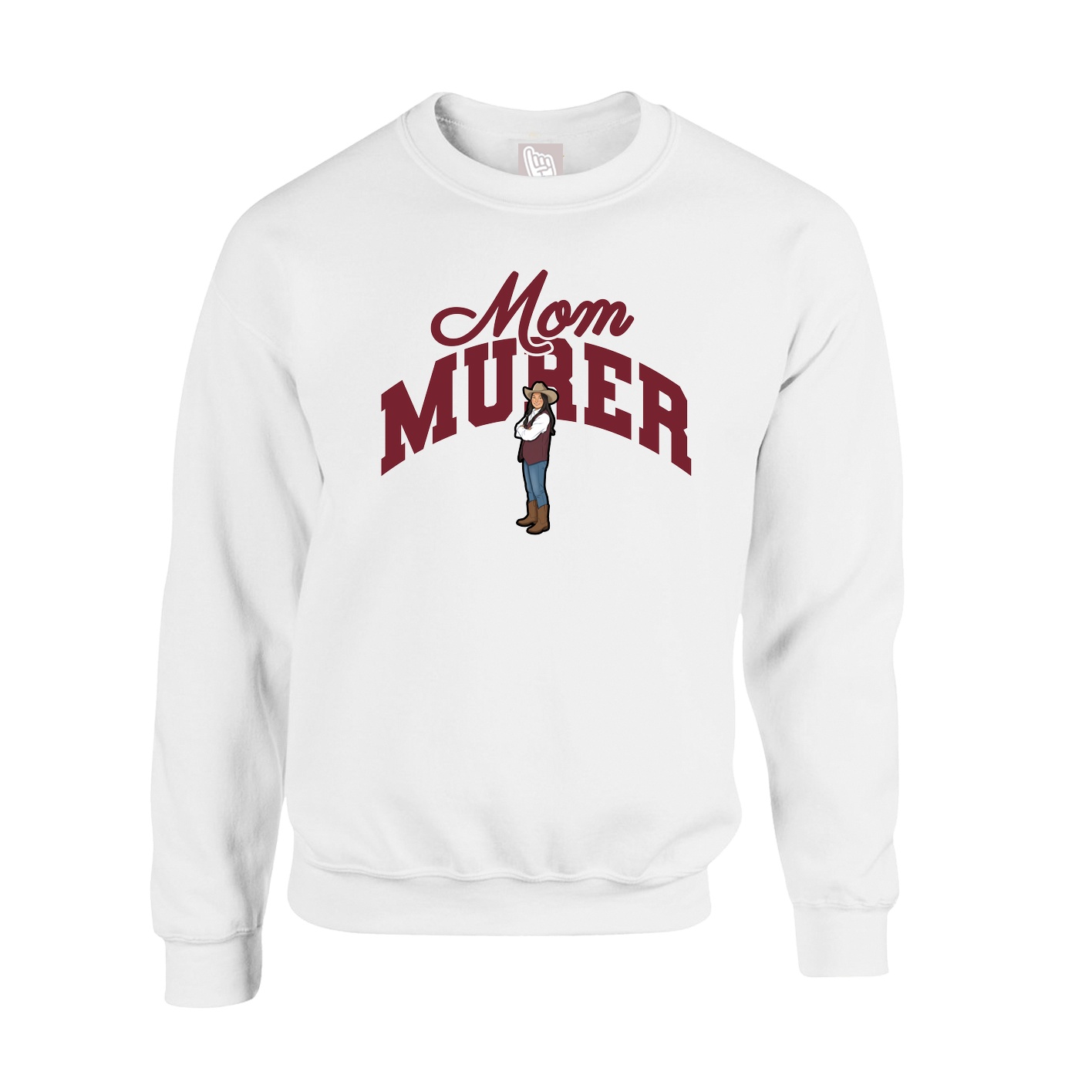 Fleece Crew — Mothers Day Arch in White