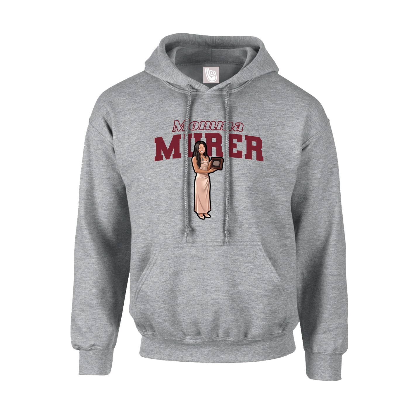Hoodie — Mothers Day Block in Grey