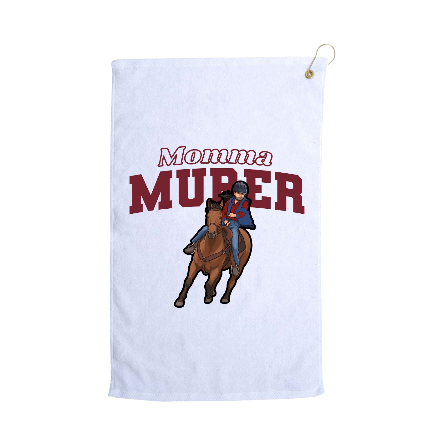 Golf Towel — Mothers Day Block in White