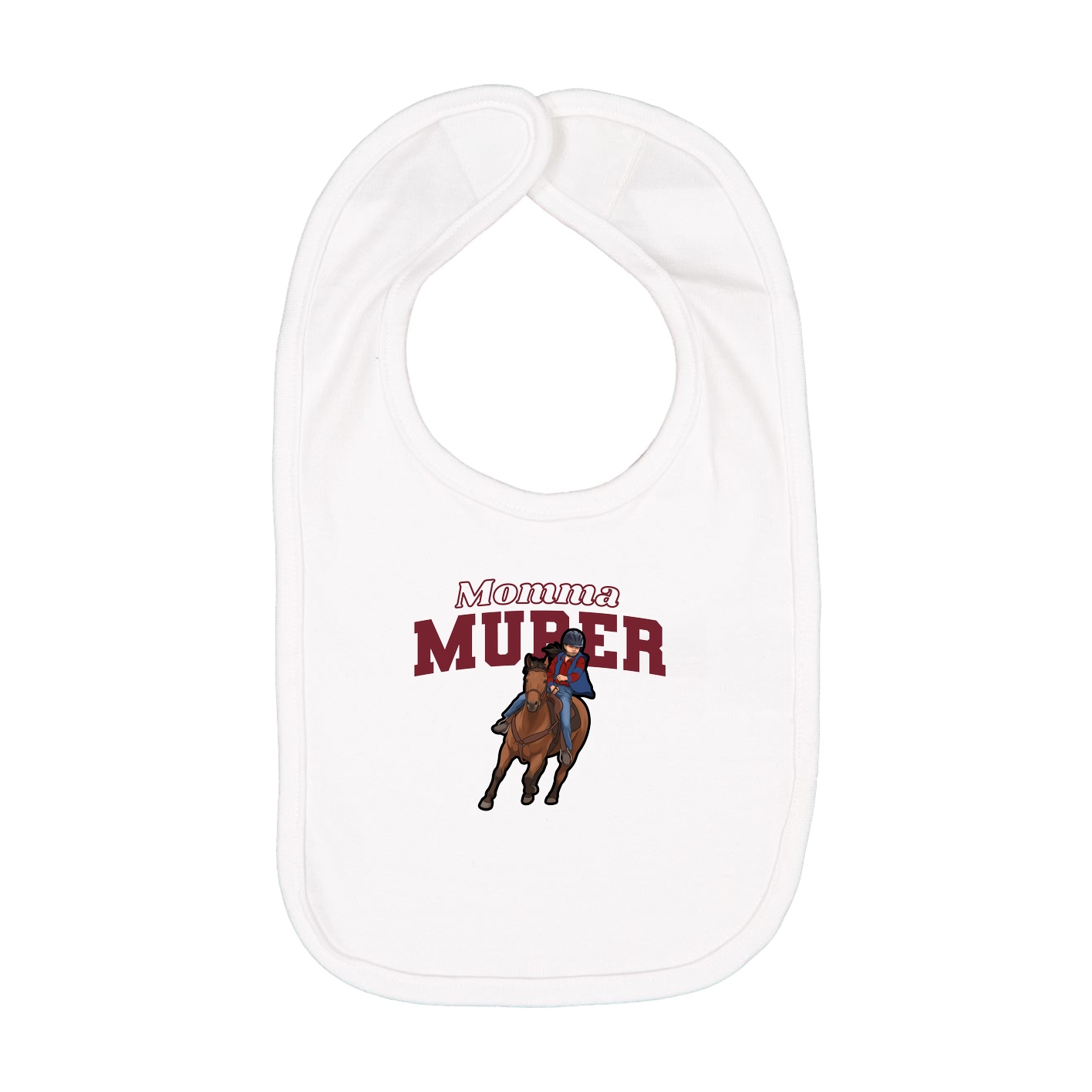 Infant Bib — Mothers Day Block in White