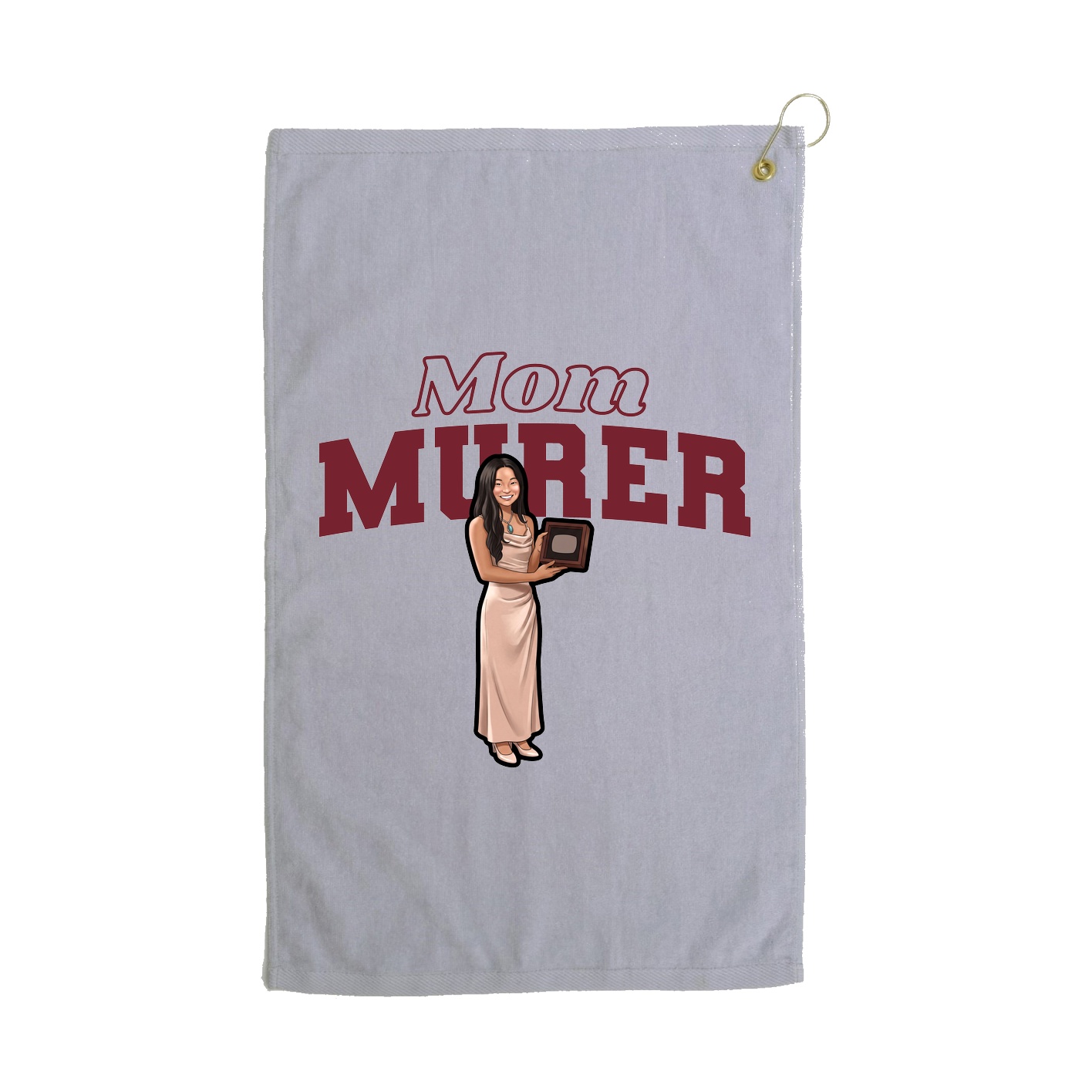 Golf Towel — Mothers Day Block in Grey
