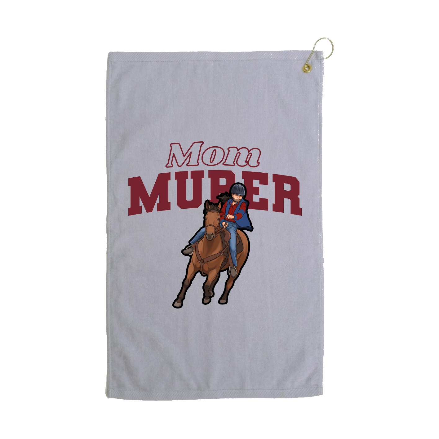 Golf Towel — Mothers Day Block in Grey