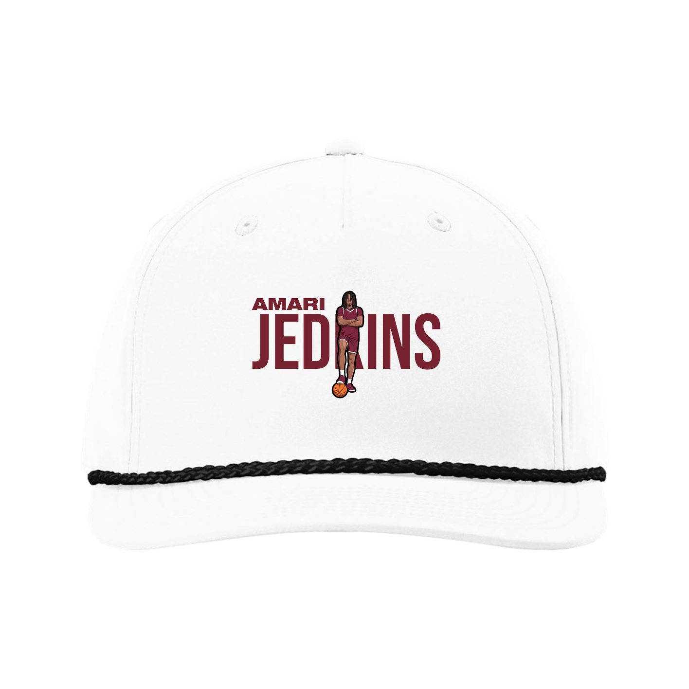 Five-Panel Classic Rope Cap — Player Name in White