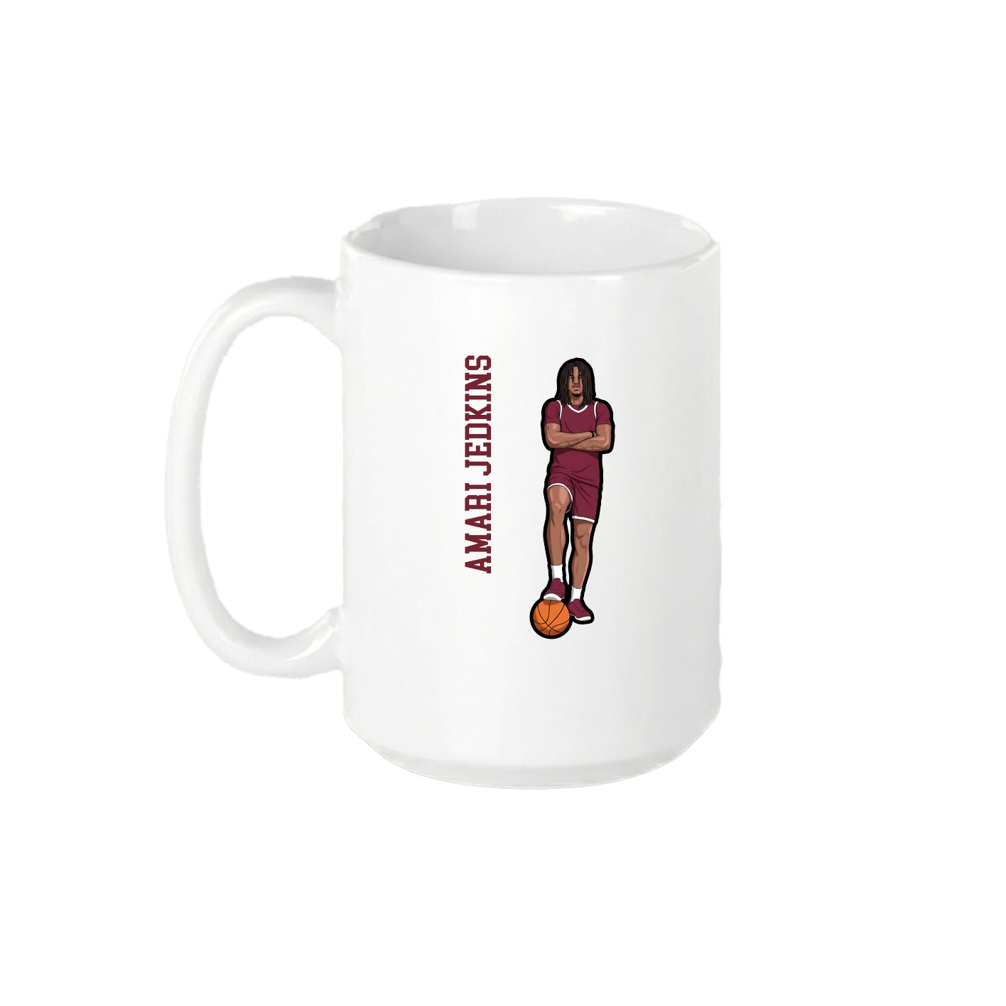 15oz Coffee Mug — Name Vertical in White