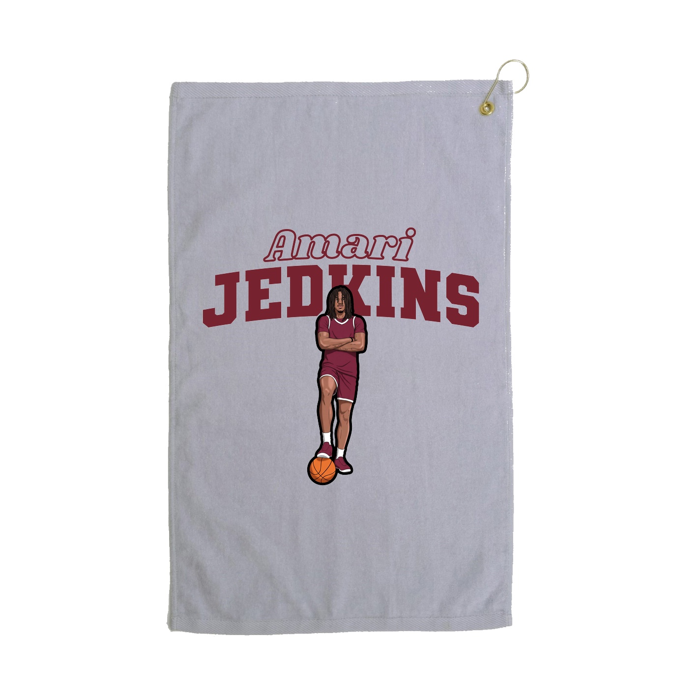 Golf Towel — Name Arch in Grey