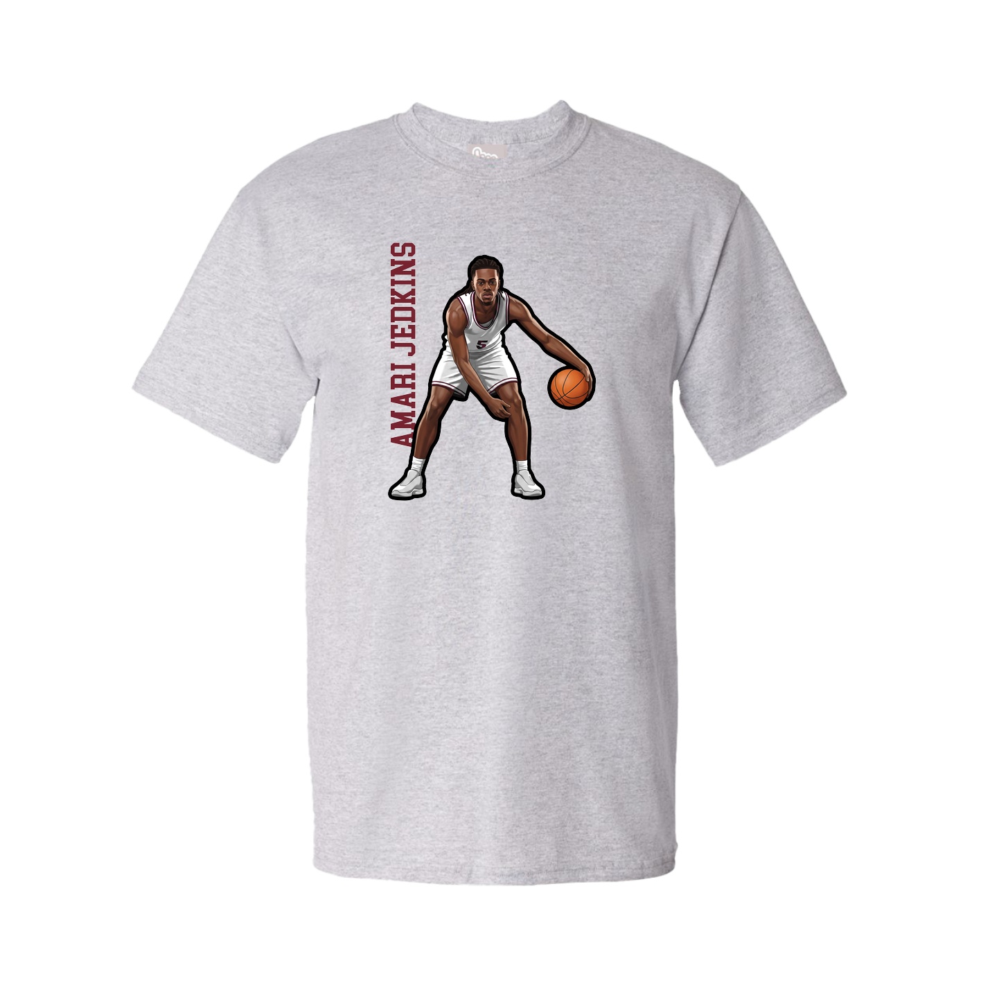 Youth Tee — Name Vertical in Grey