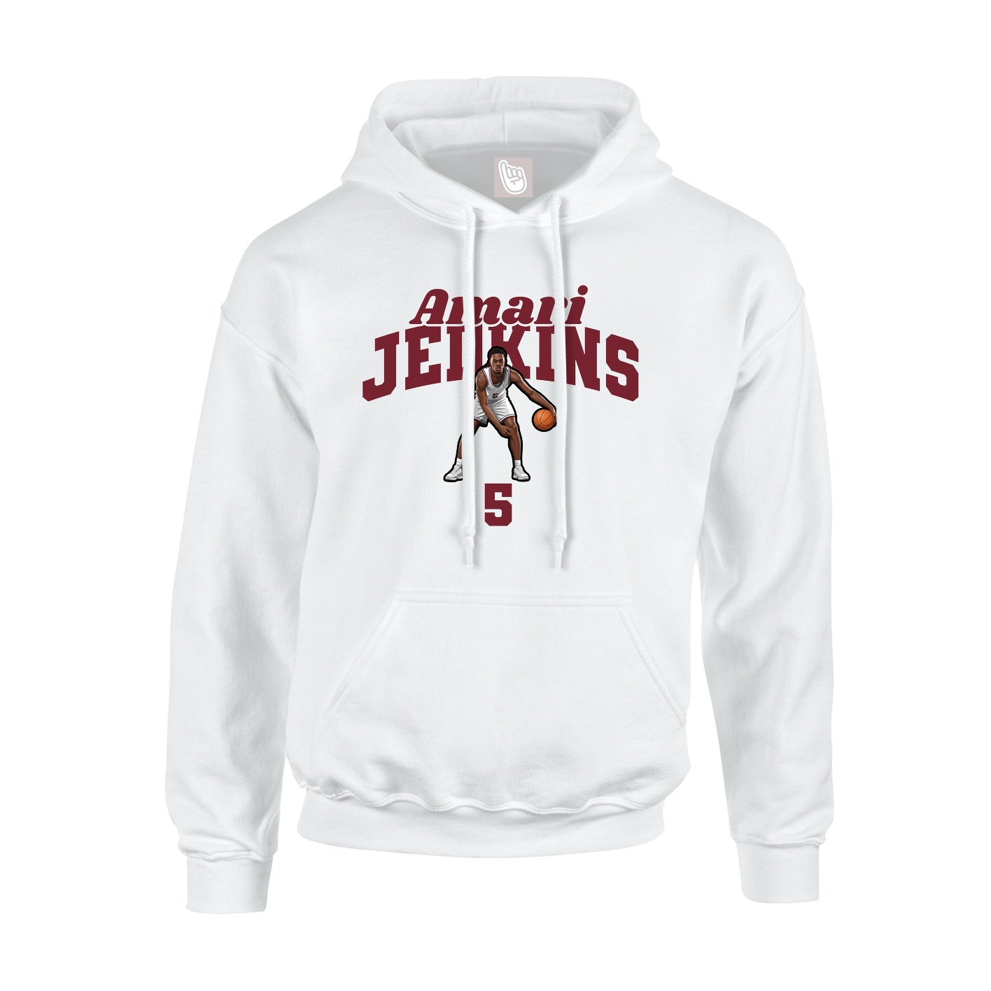 Youth Hoodie — Signature Arch in White