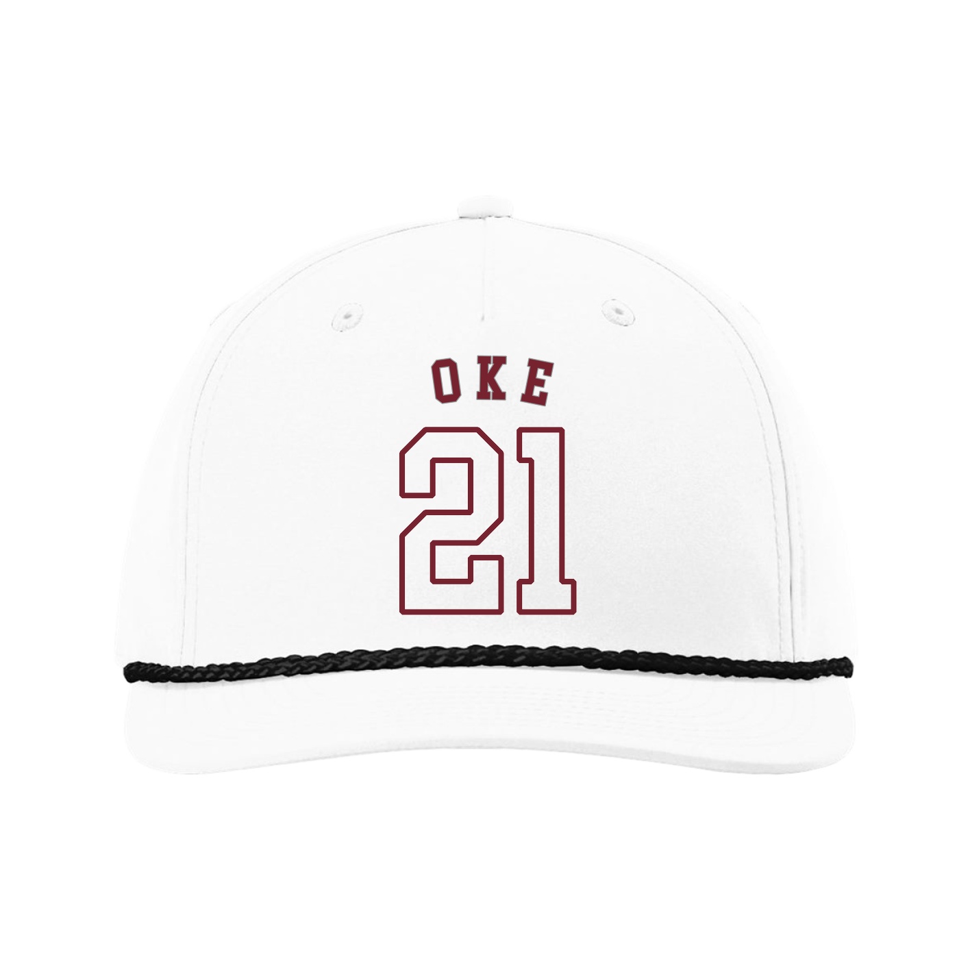 Five-Panel Classic Rope Cap — Shirsey Arch in White