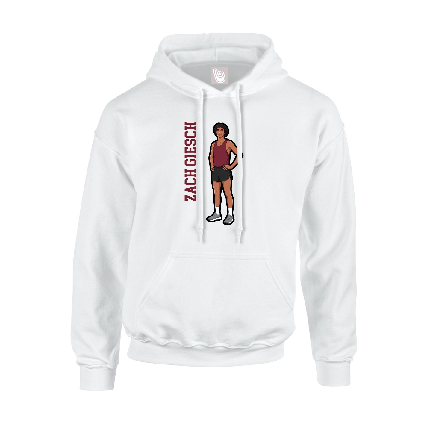Youth Hoodie — Name Vertical in White