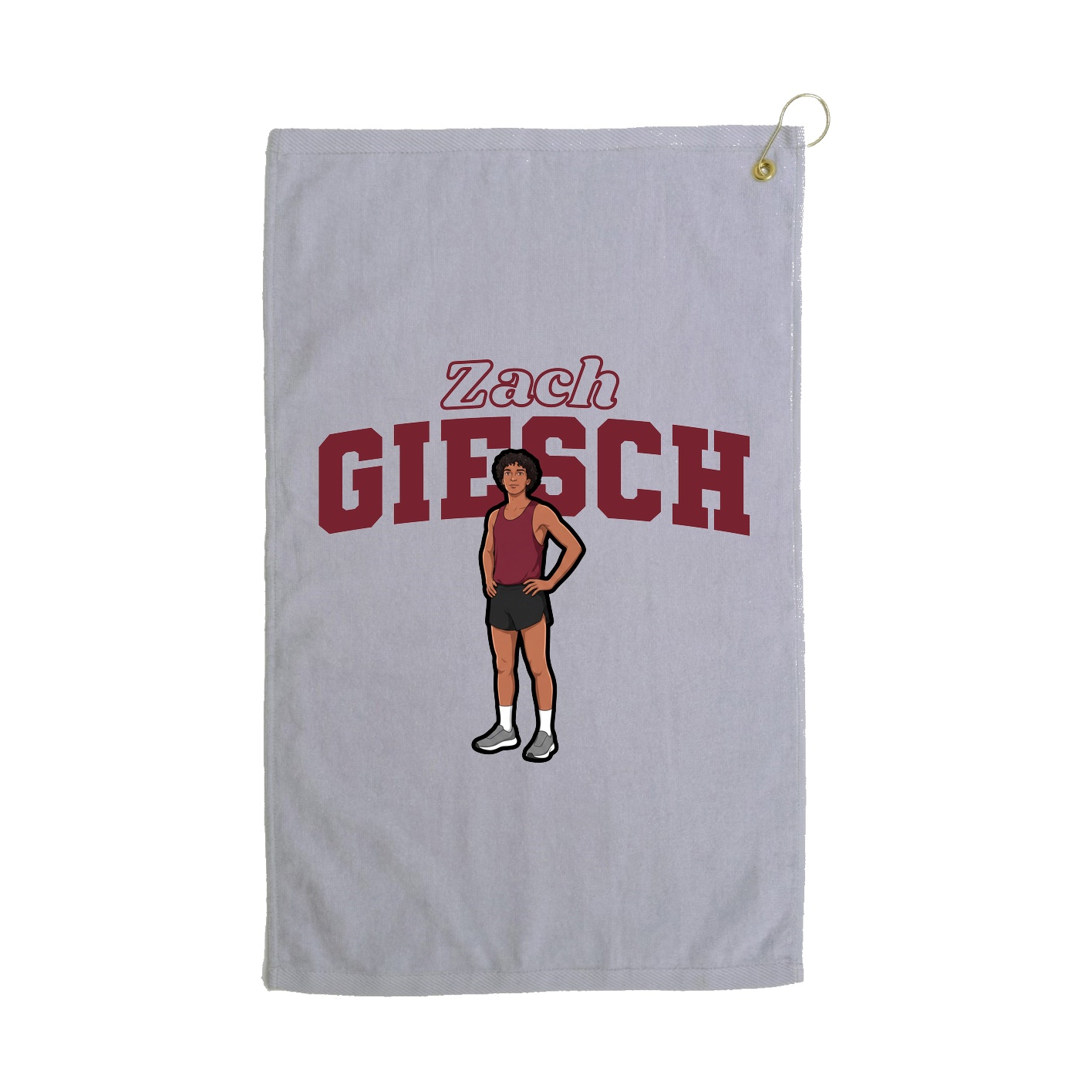 Golf Towel — Name Arch in Grey