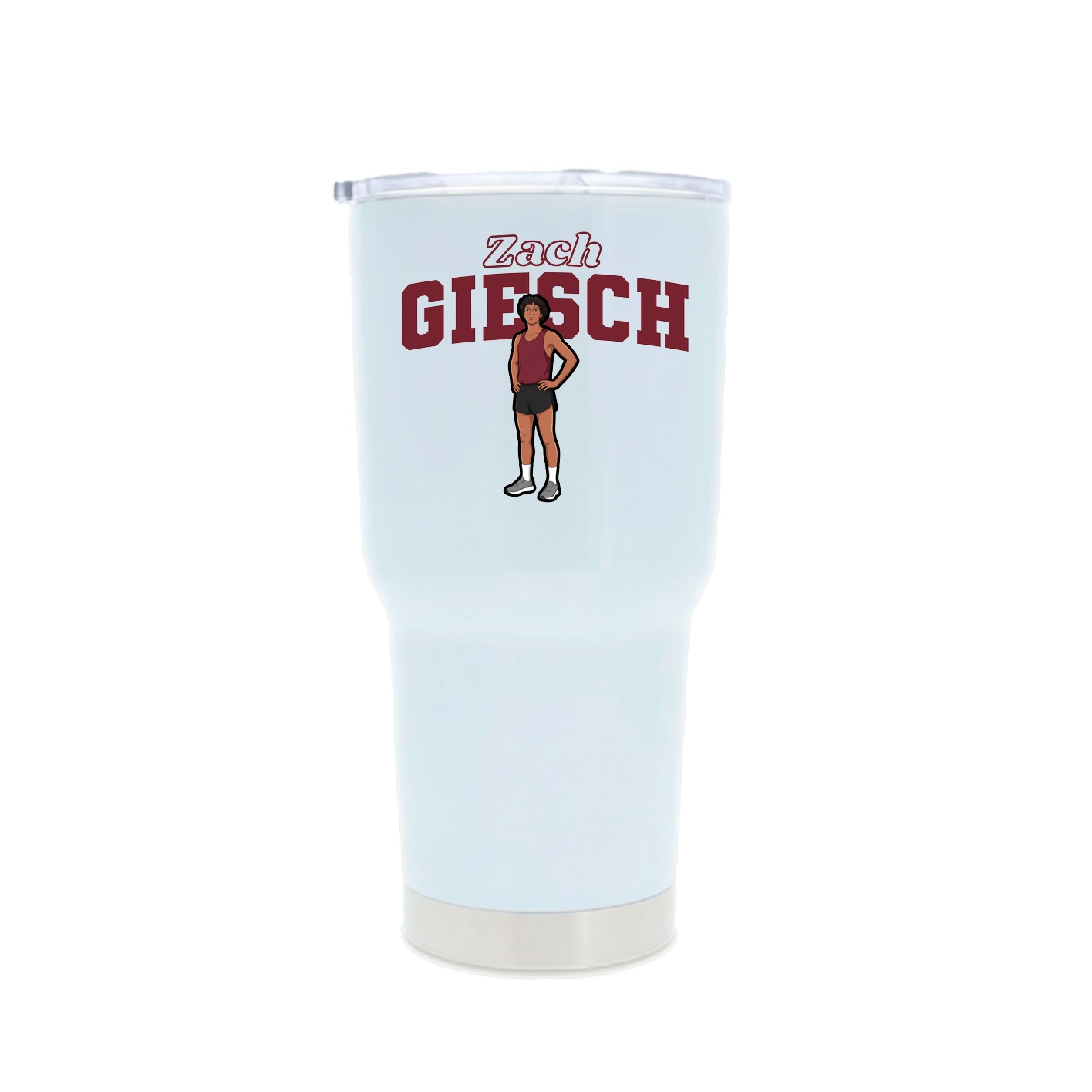 30oz Stainless Steel Tumbler — Name Arch in White