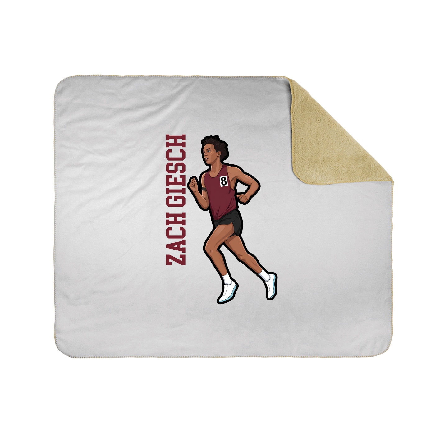 Throw Blanket — Name Vertical in White