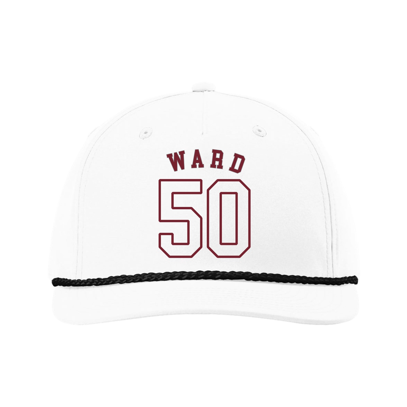 Five-Panel Classic Rope Cap — Shirsey Arch in White