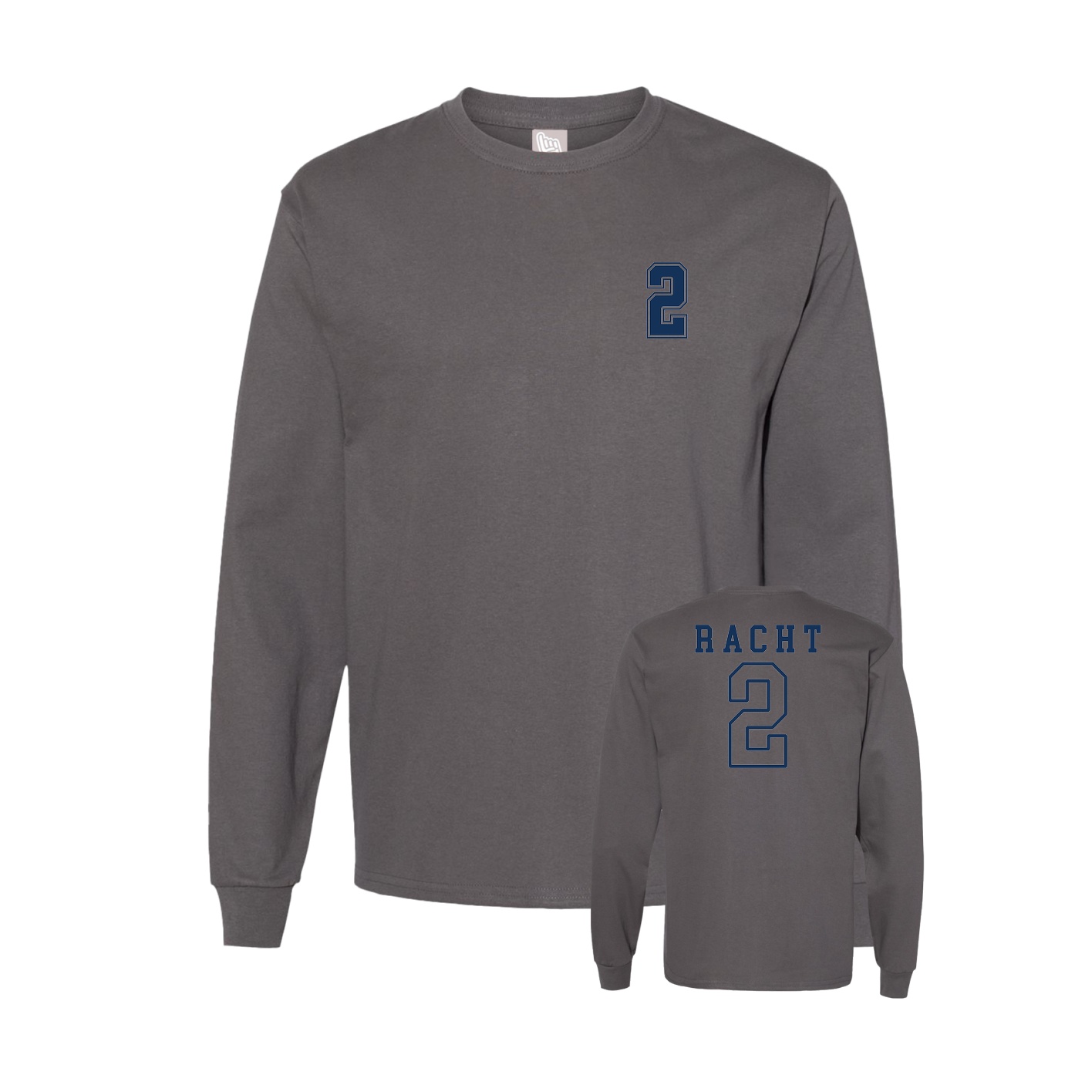 Long Sleeve Tee — Chest Back in Grey