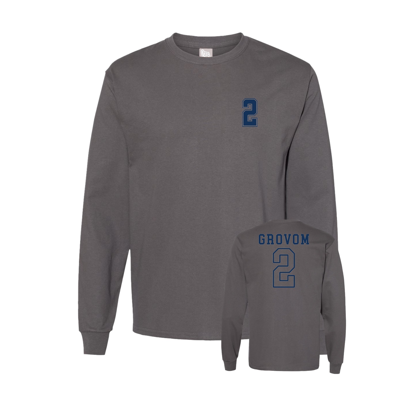 Long Sleeve Tee — Chest Back in Grey