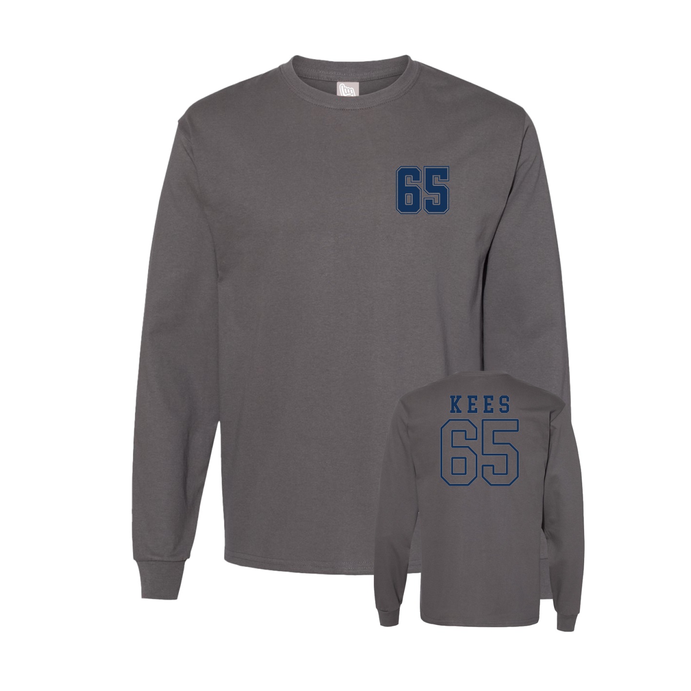 Long Sleeve Tee — Chest Back in Grey
